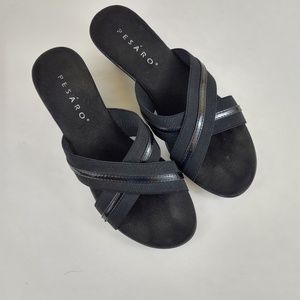 Pesaro wedges with crossover straps